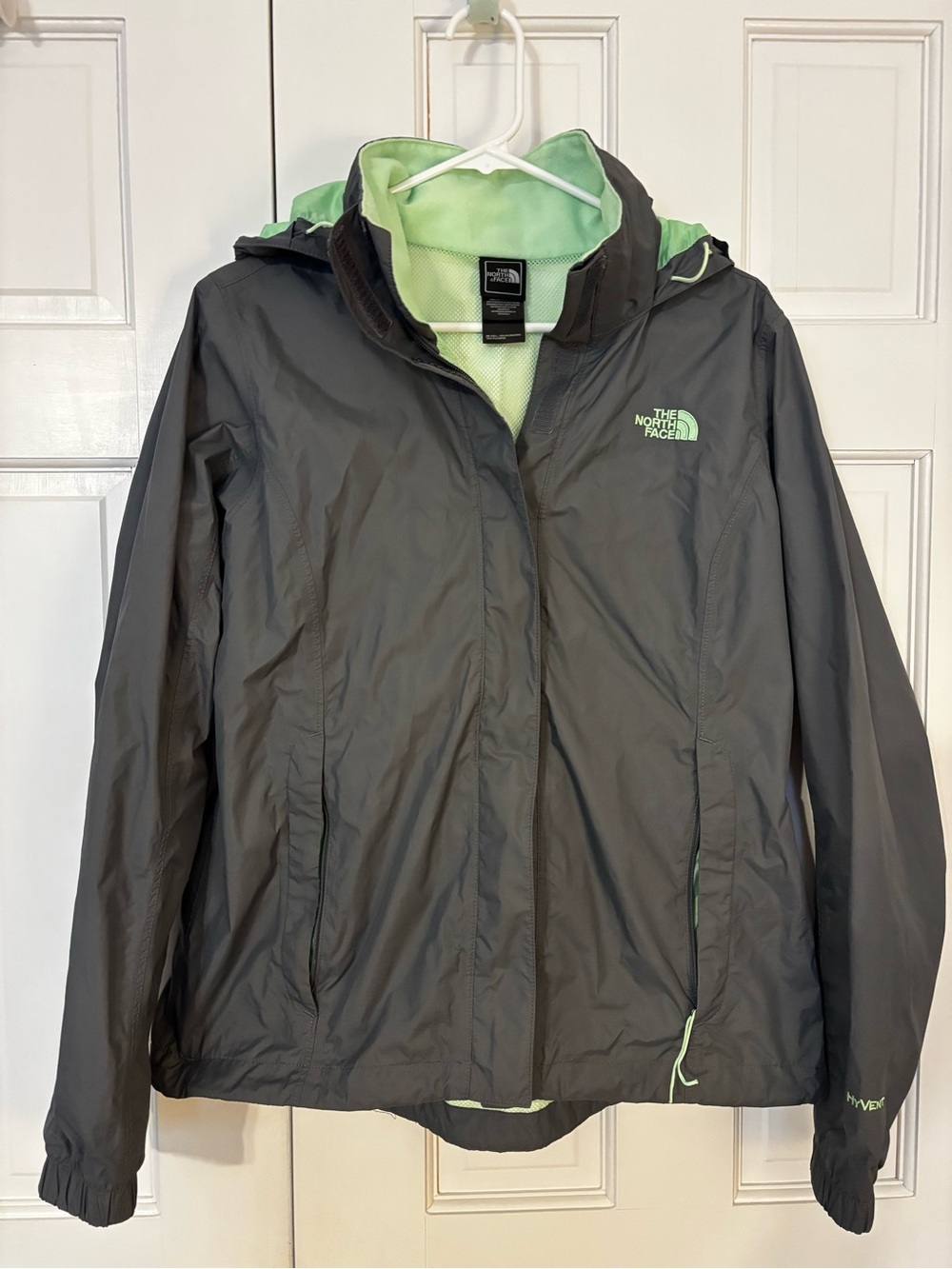 The North Face Women's Gray Shell Jacket with Mint Accents